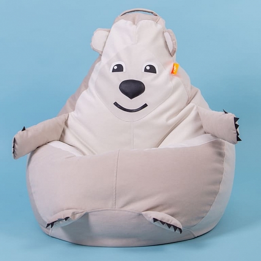 Детское кресло игрушка - мишка белый