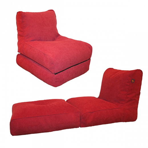 Кресло лежак "Tivoli" велюр luxe - карминово-красный