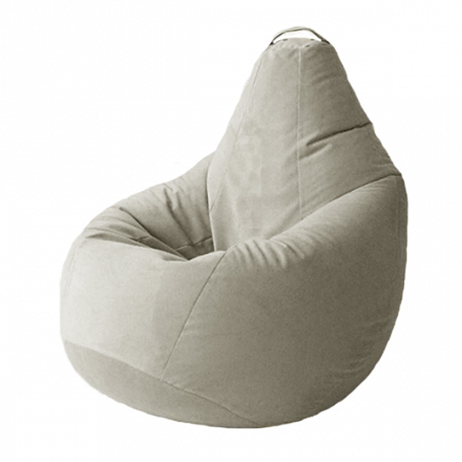 Кресло груша "Bormio" велюр - белый камень